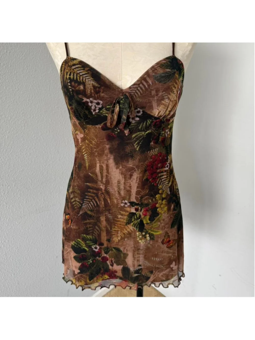 UO Brown Fairy Core Mini Dress - Size S - Picture 2 of 5